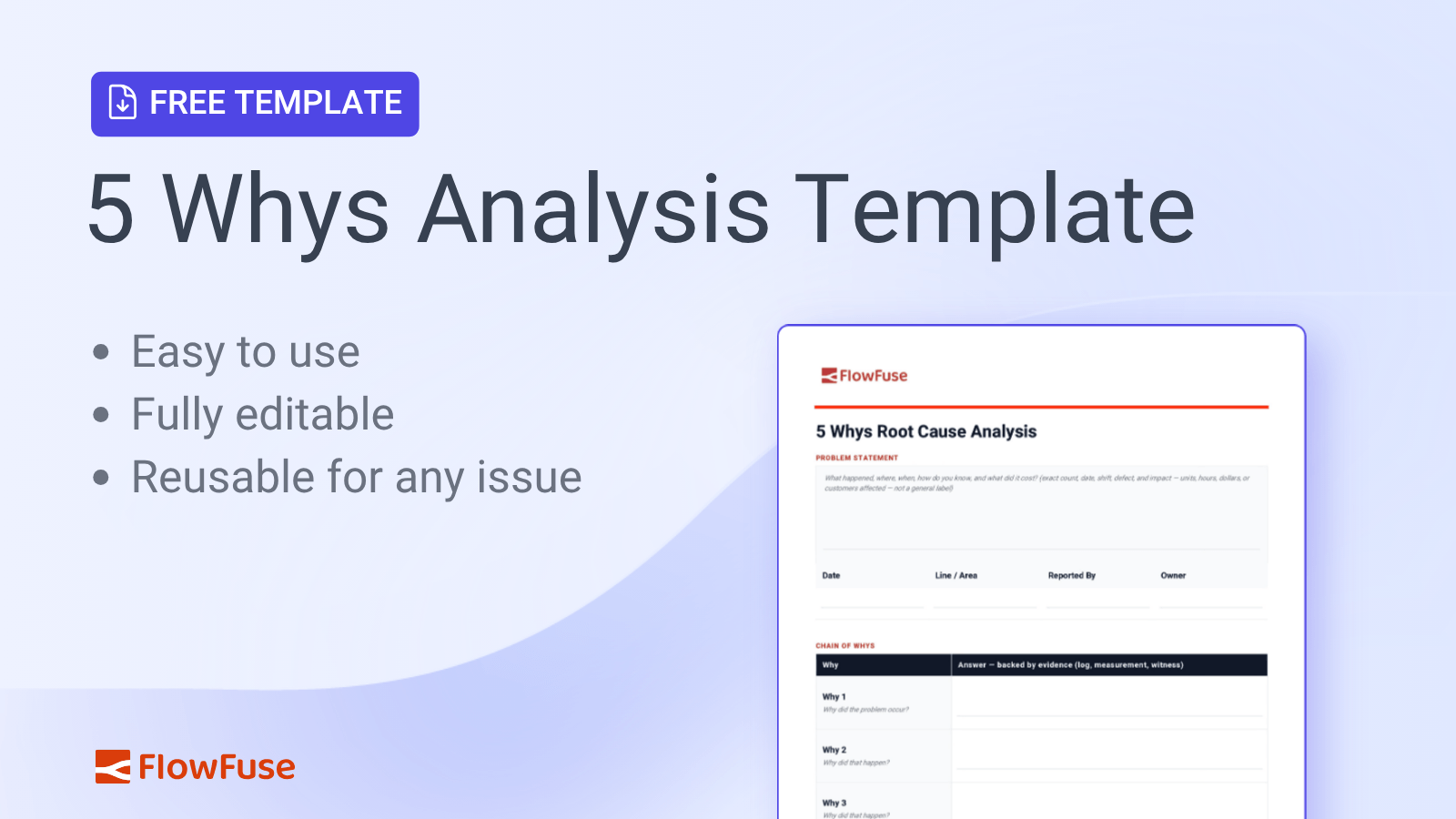 Image representing 5 Whys Analysis Template: Free Download
