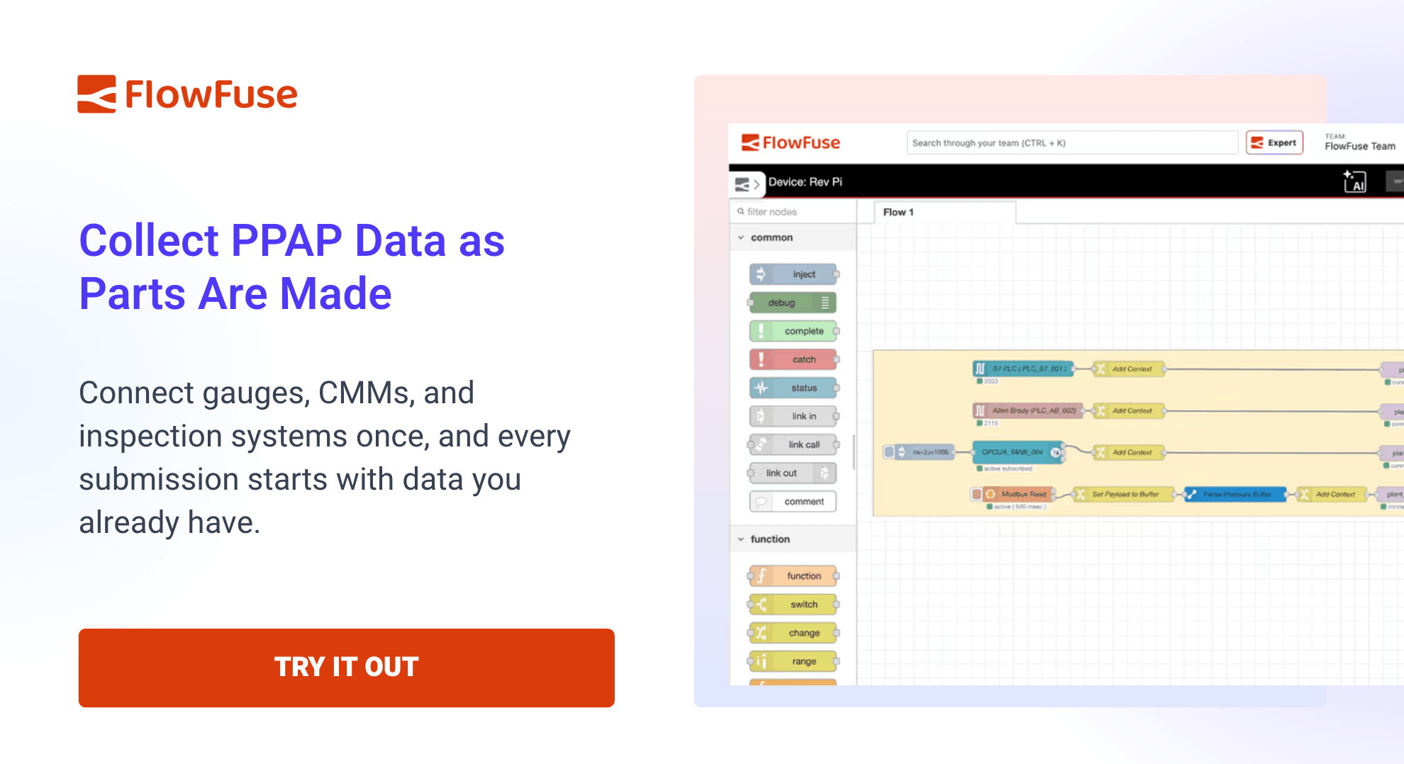 Collect PPAP data as parts are made - sign up for FlowFuse