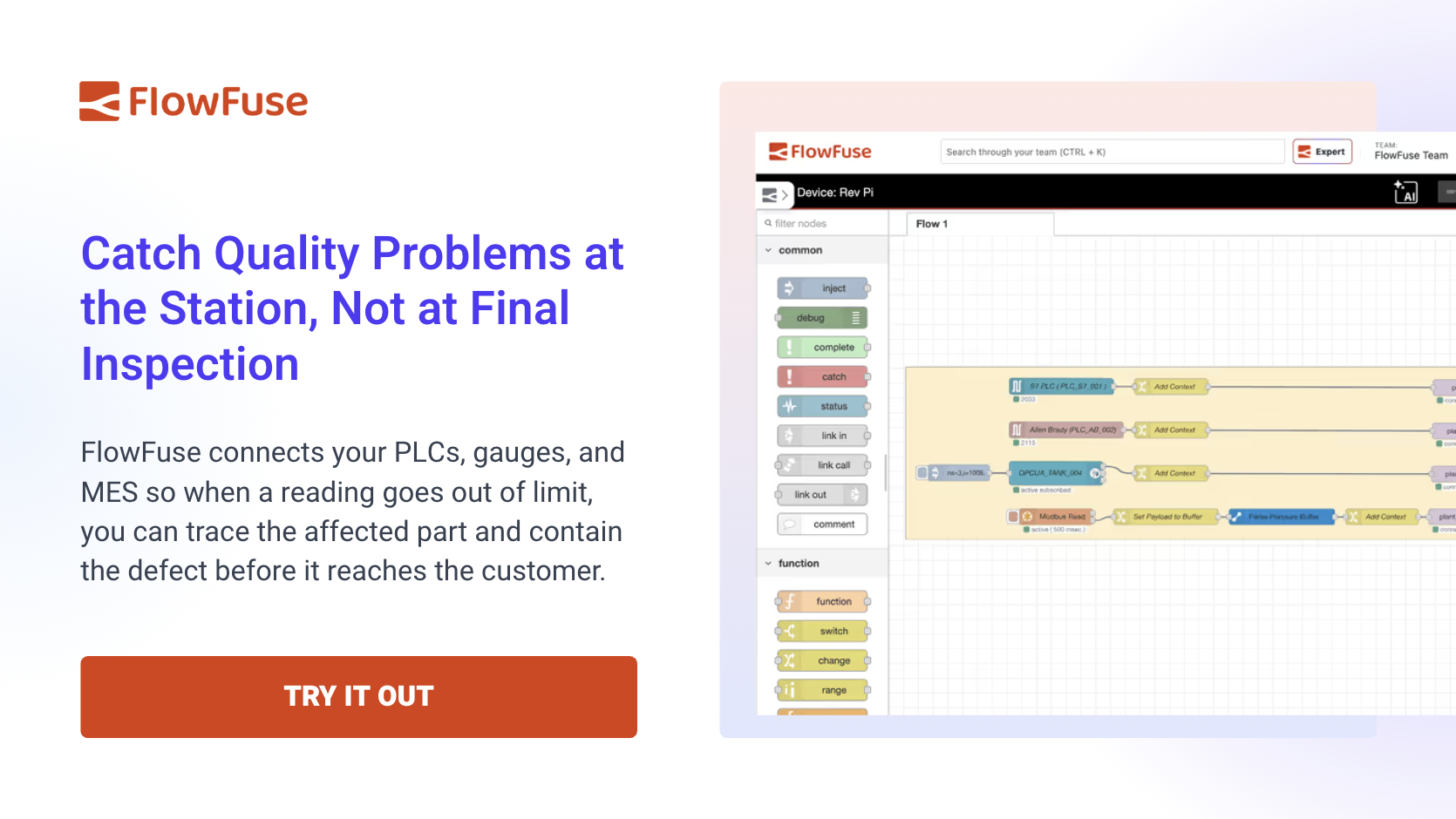 Catch quality problems at the station, not at final inspection - try FlowFuse