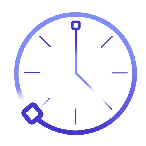 Graphic of a clock, depicting 'Time'.