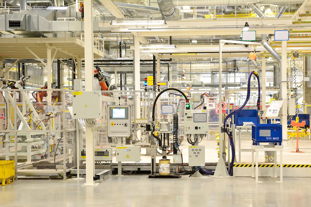 Machines on a factory shop floor