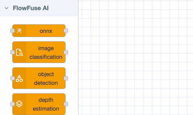 FlowFuse AI nodes visible in the Node-RED palette under the FlowFuse AI category