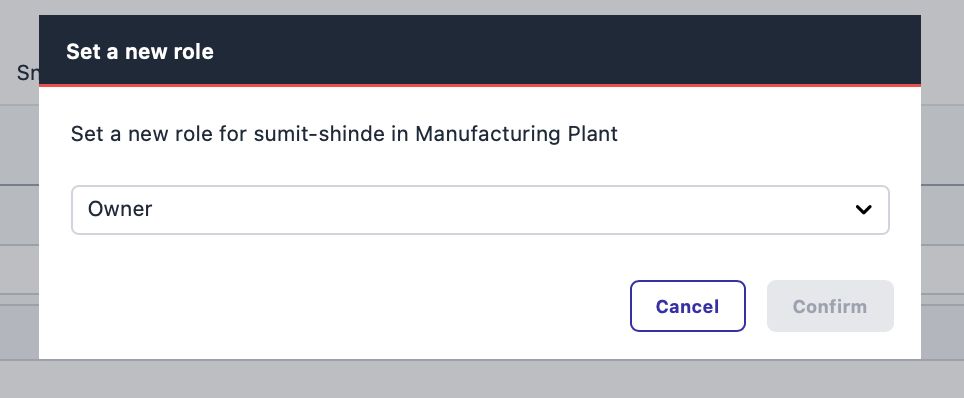 Application RBAC popup