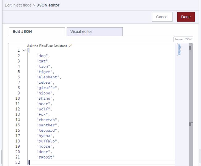 Resulting JSON