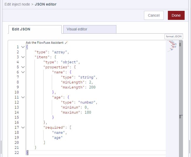 Resulting JSON