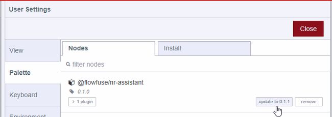 Updating assistant on Node-RED 4