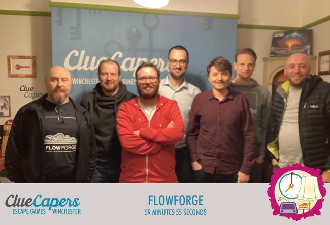 "The FlowFuse team pictured during our visit to Clue Capers"