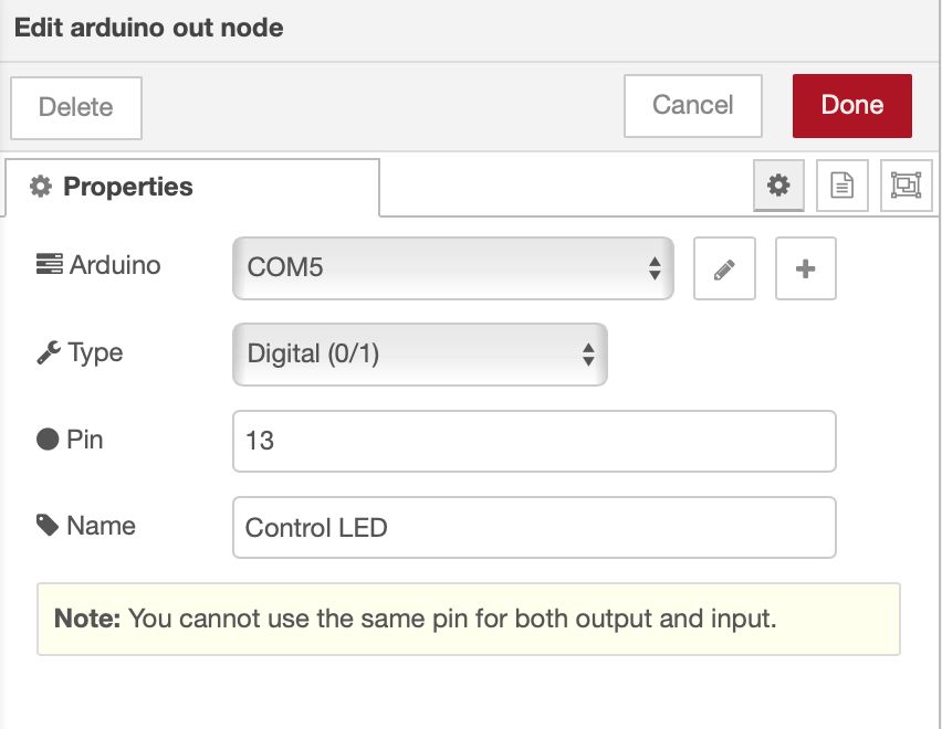 Configuring Arduino-out node