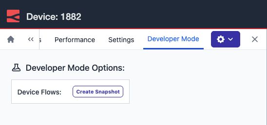 Developer Mode tab in the immersive editor drawer