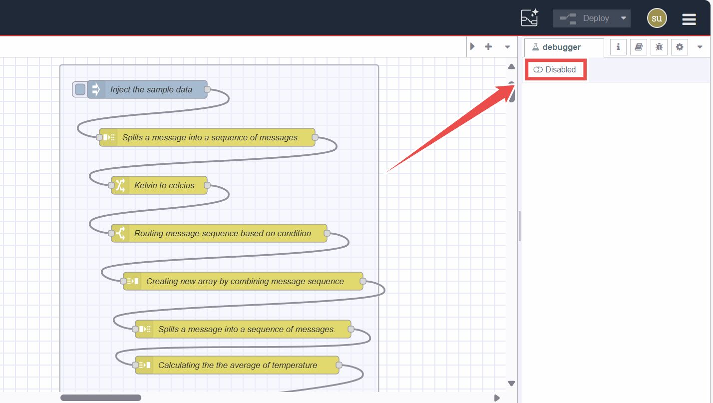 Image showing the option to turn the debugger on and off in the sidebar