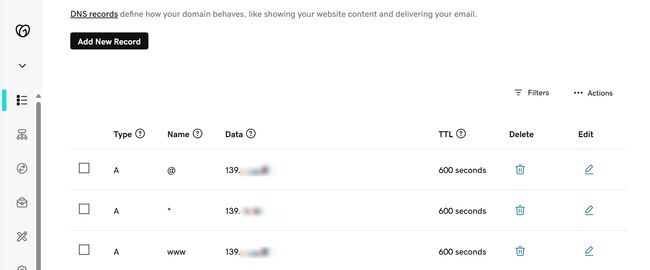 "Screenshot of panel to add dns records provided by my domain provider"