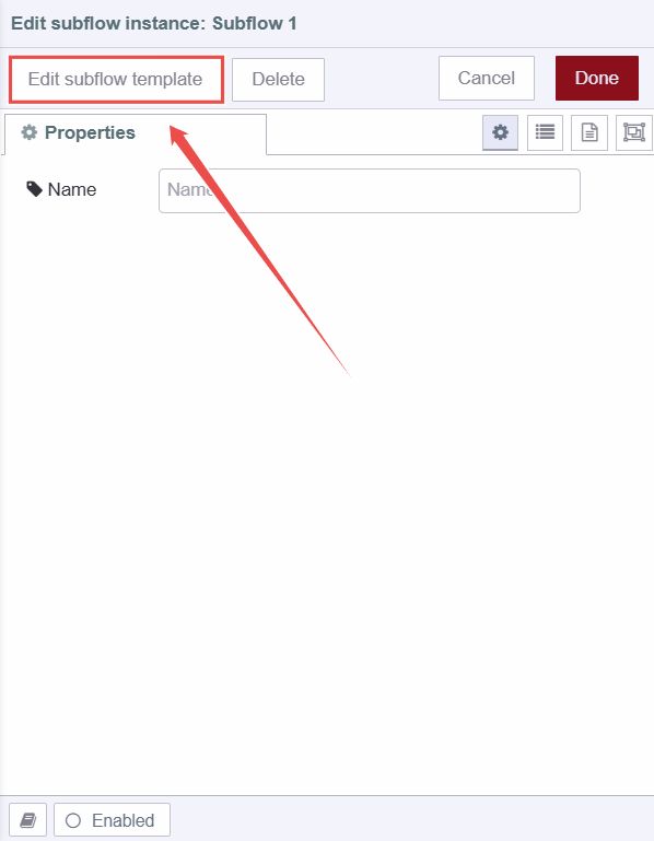 Editing the Subflow template by clicking on the 'Edit Subflow Template' option.
