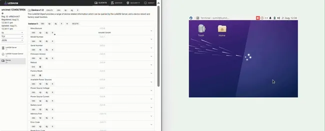 Image showing the LwM2M server executing reboot command for device