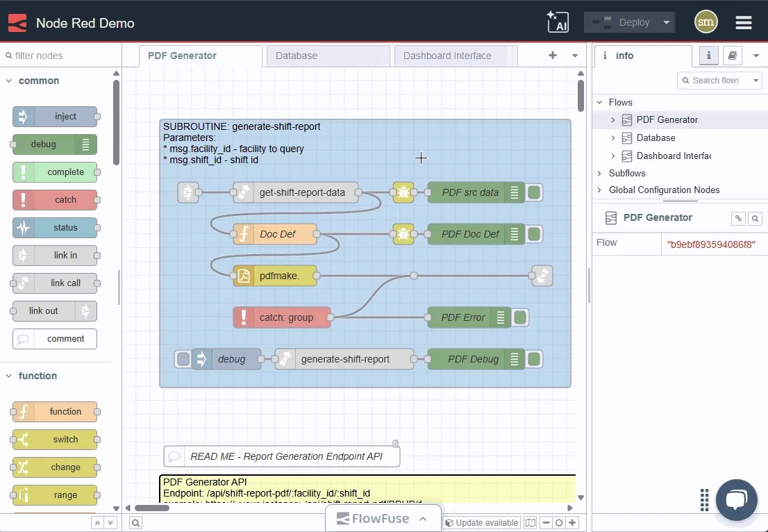 Demo of documenting flows with the Flows Explainer