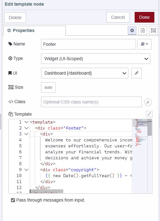 "Screenshot displaying the ui-template widget's configuration"