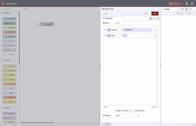 "Screenshot showing the FlowFuse theme when the Node-RED 3.0 stack is selected"