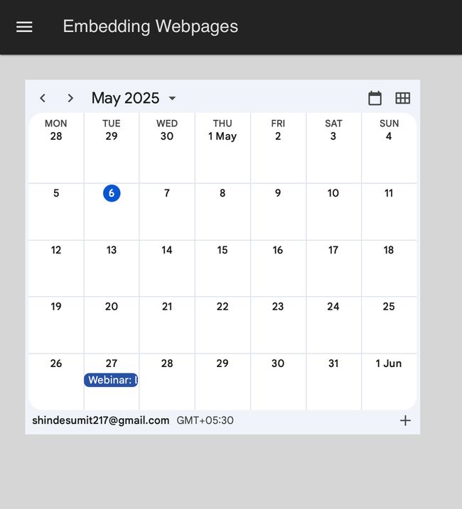 Google Calendar embedded in FlowFuse Dashboard