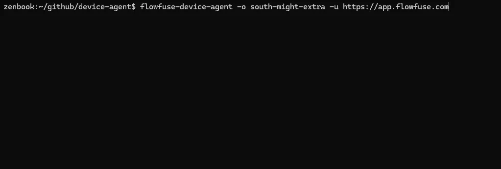 Screenshot of Browsing the filesystem for flows file during Device Agent Setup