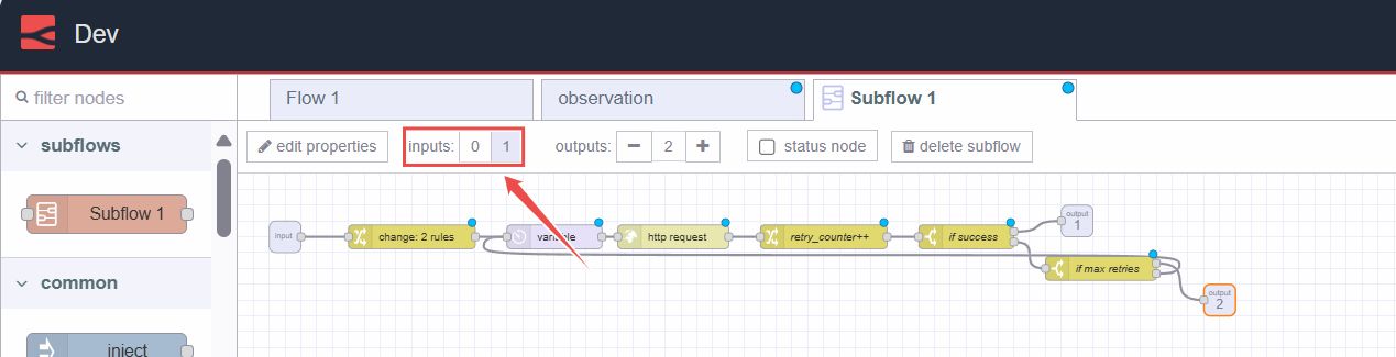 Option to add input port for subflow