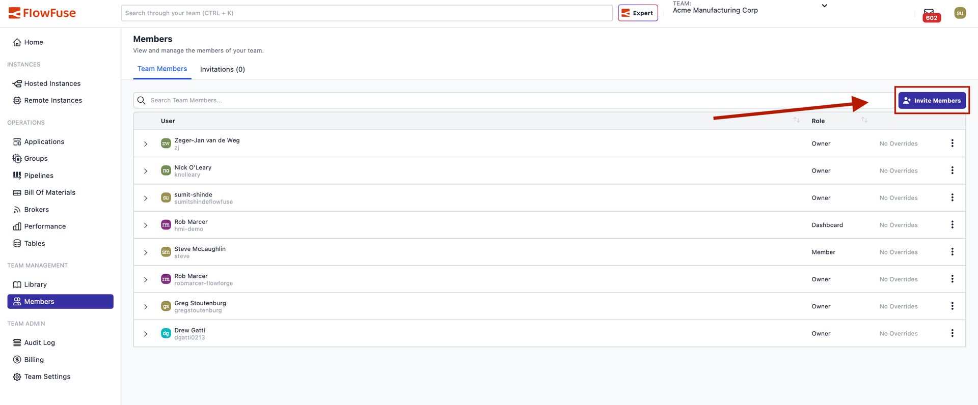 Invite team member popup