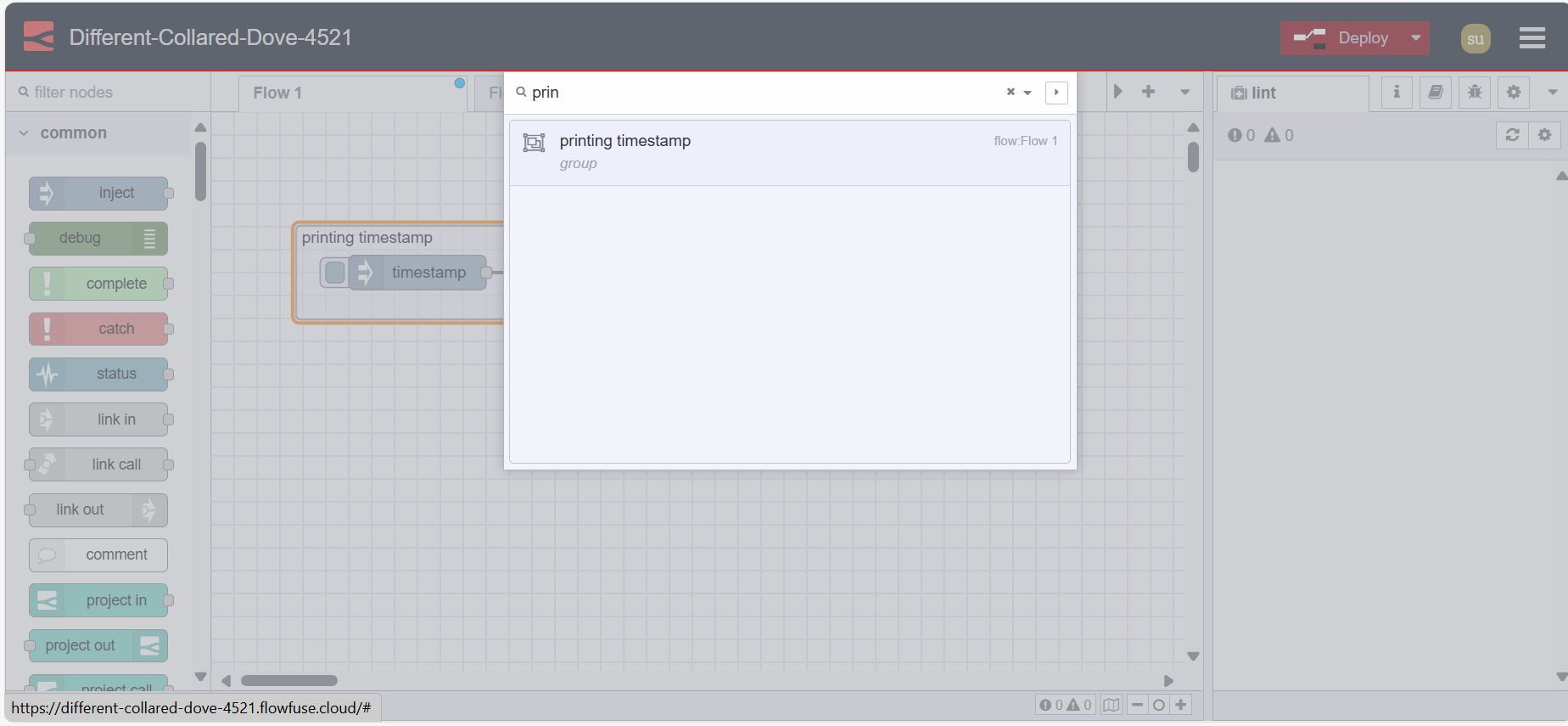 Tab to search the flows of current Node-RED instance