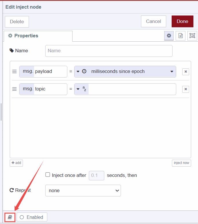 Image showing option to access the node's help document