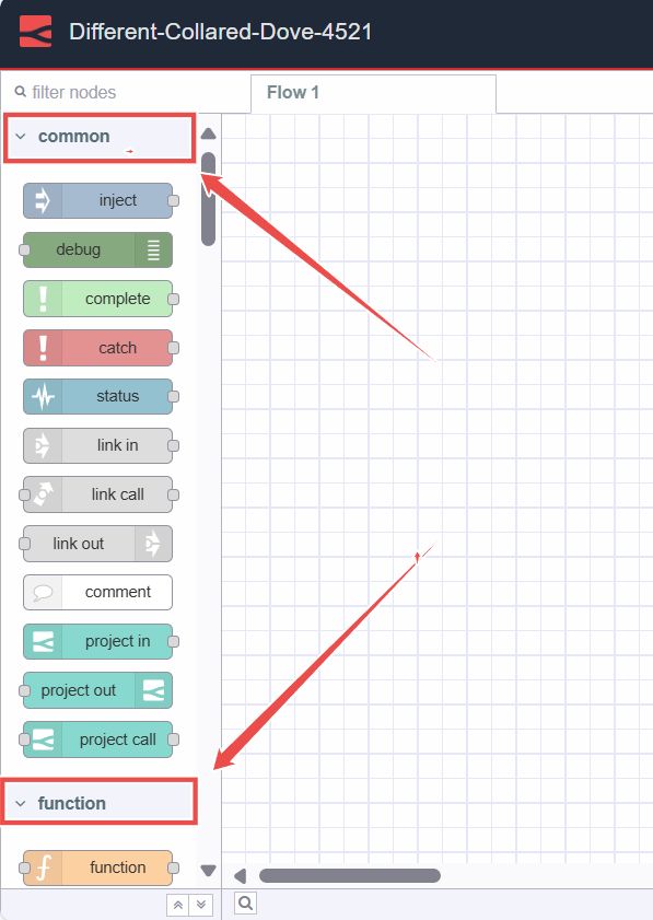 Image showing Node-RED Palette Node Categories