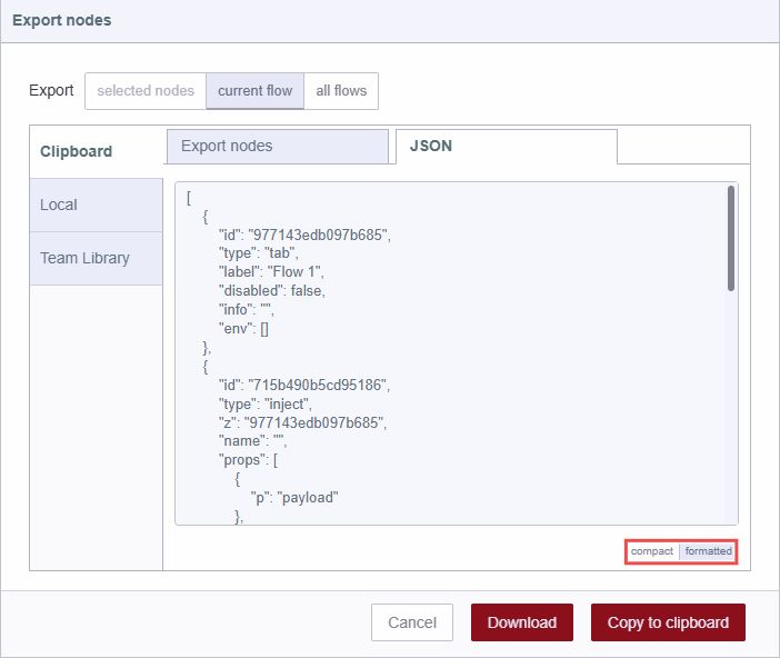 Option to compact and format the application flow