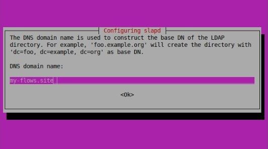 Screenshot of prompt asking to enter your domain to construct the base DN"
