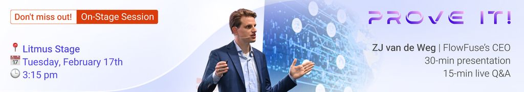 Banner with details about the on-stage session