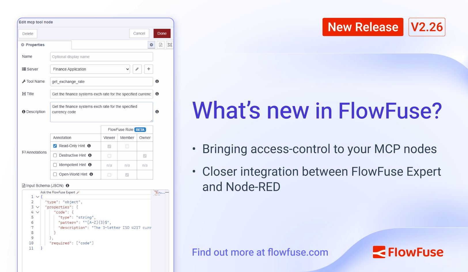 Image representing FlowFuse 2.26: Bringing access-controls to your MCP nodes