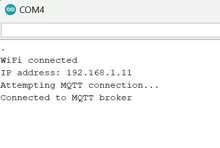 Serial monitor displaying the result when everything is set up correctly.