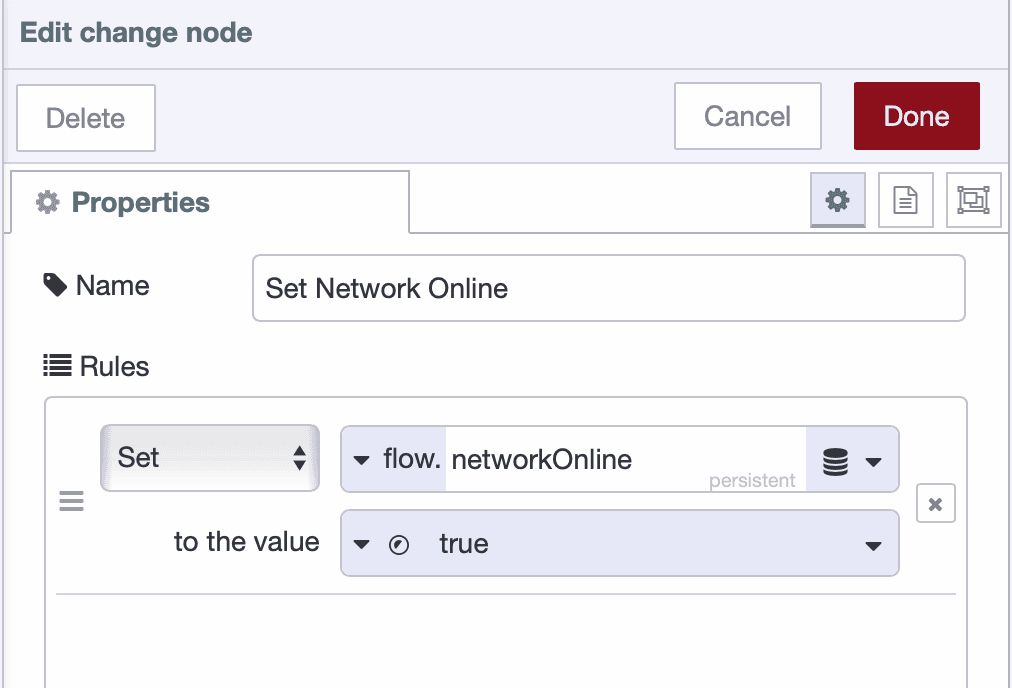 Change node setting network online flag when connectivity is restored