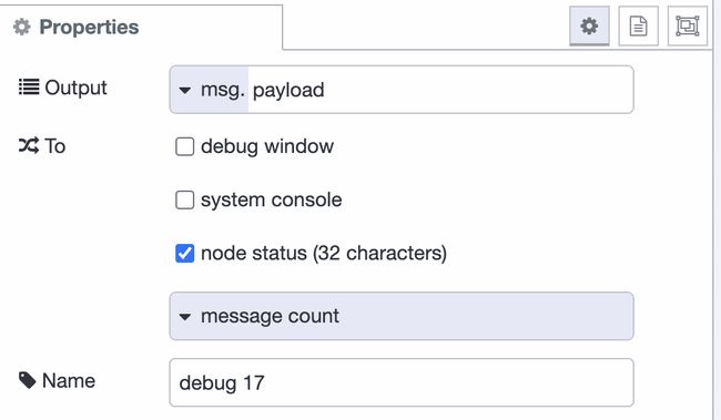 Setting up the debug to count messages