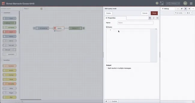 Gif showing FlowFuse Expert in Tables