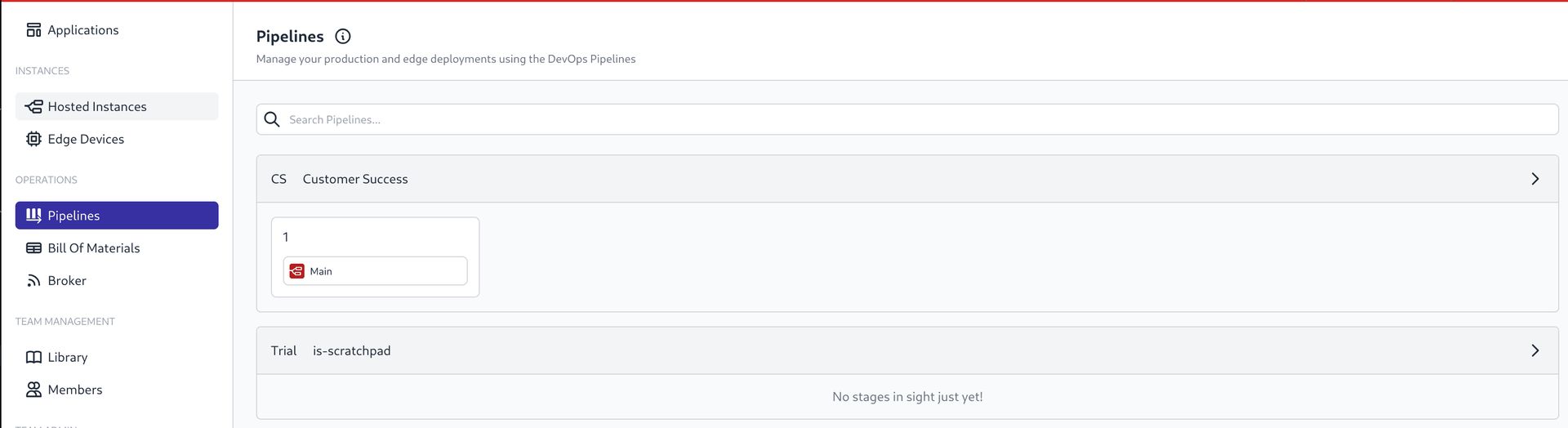 Team Pipelines