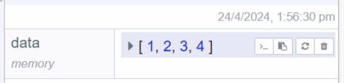 "Screenshot showing Node-RED Context data tab options for managing variables"