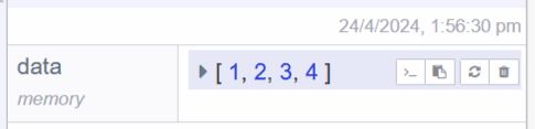 "Screenshot showing Node-RED Context data tab options for managing variables"